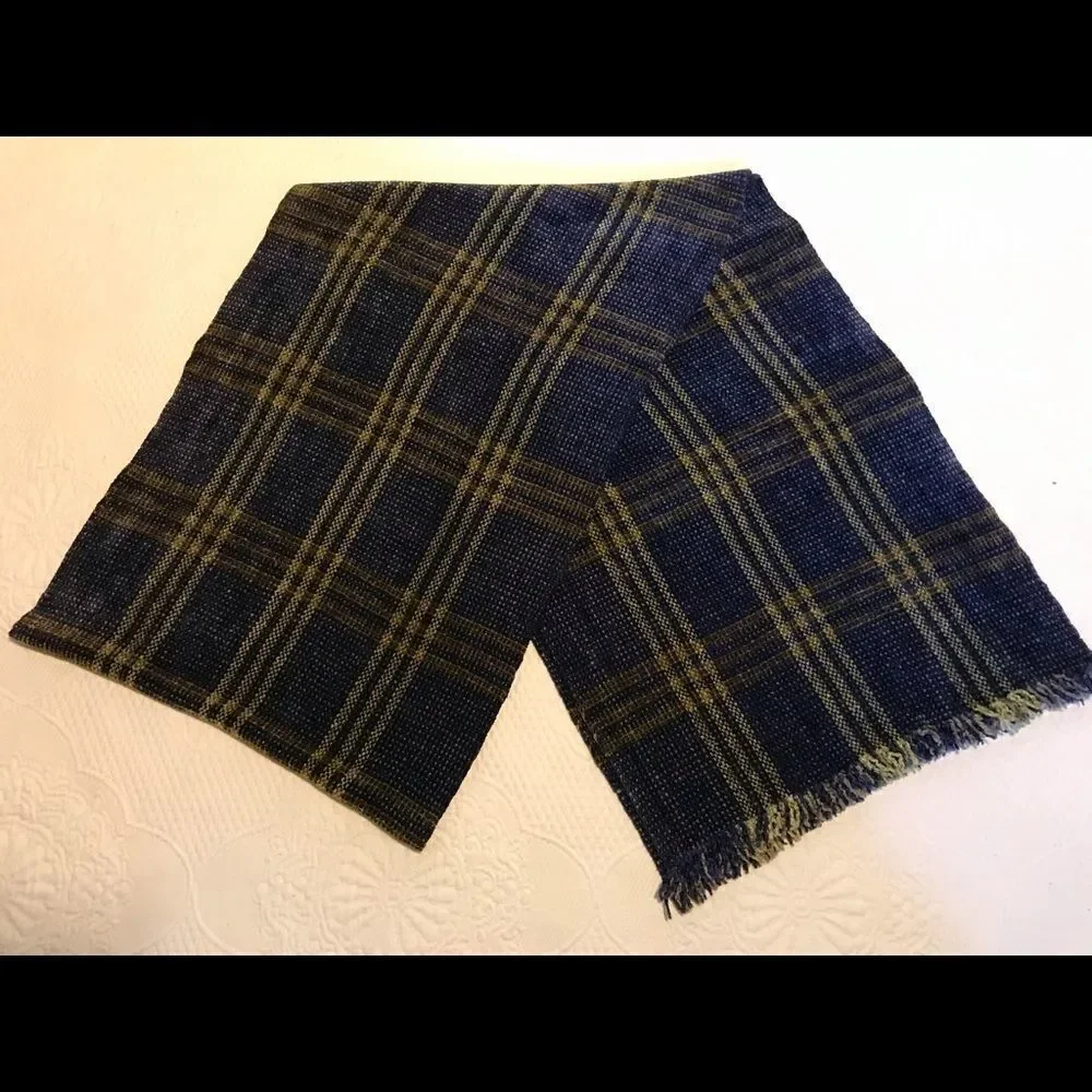 Frittelli & Lockwood chenille plaid fringed scarf